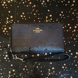 Coach Navy Wristlet Wallet